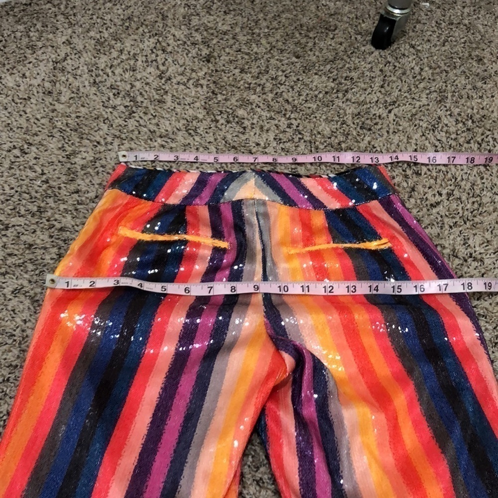 Le Superbe Epic Sequin Rainbow Striped Bermuda Shorts Size 0 - Picture 5 of 10